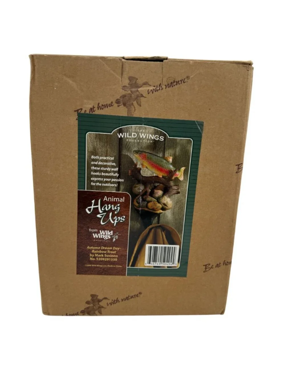 Wild Wings Rainbow Trout Wall Hook Mark Susinno w/ Box Rustic Lodge Decor Angler